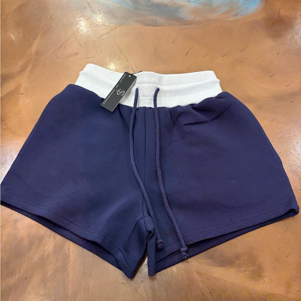 STEINBERG - Navy Shorts with White Waistband NWT